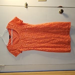 Tiana B summer dress melon with lace daisy overlay very pretty